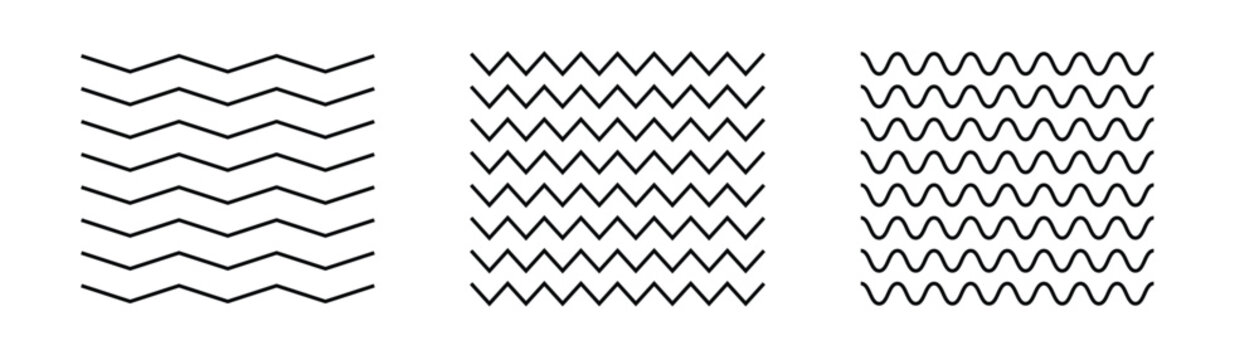 Abstract Wave Line Patterns &ndash; Modern Seamless Vector . eps10