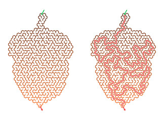 Abstract acorn maze design with interwoven patterns in orange   © EverGlow