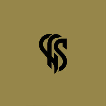 Abstract monogram logo design with letters P H S.