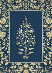 wedding card design, paisley floral pattern , India  © SIRIUS*