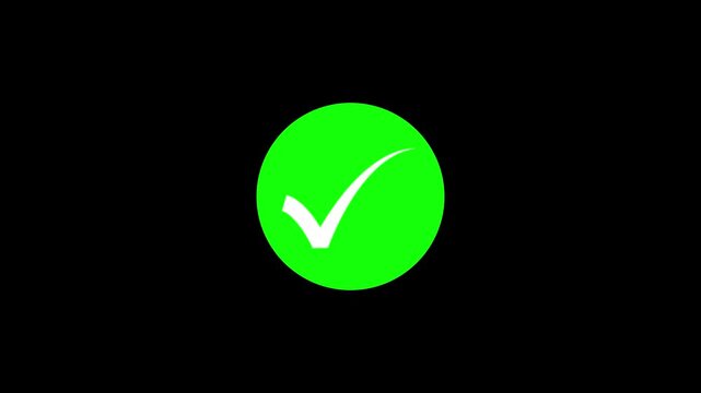checkmark icons in green circles on black background interface icon