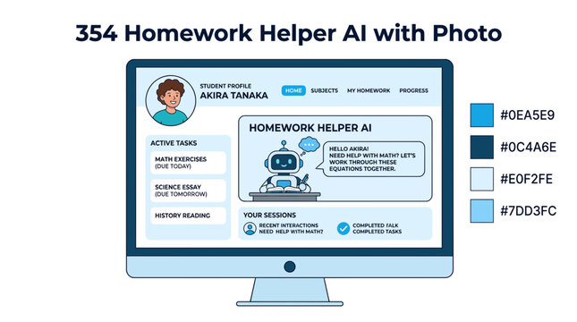 AI Homework Helper on Computer Screen