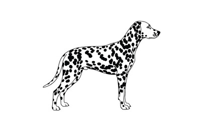 Fototapeta premium dalmatian dog silhouette on white background animal