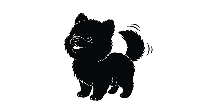 dog silhouette on white background animal canine