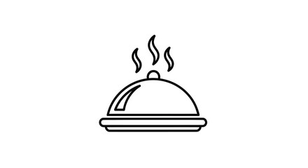 covered dish line art food plate dome © MSTMARIA