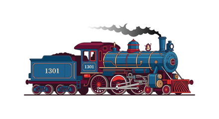 steam locomotive vector illustration train engine railway © Ramkrisna