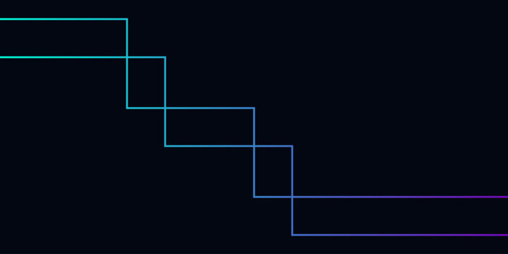 Stepped digital signal path layout with parallel lines and gradient transition hues.