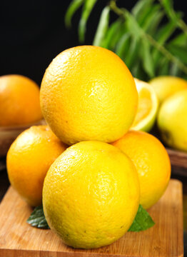 Fresh Zigui Oranges from Hubei China on Wooden Board - Rich in Vitamins Summer Citrus Fruit
