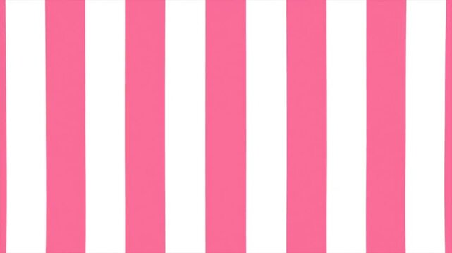 Seamless looping bright pink and white striped background. Vertical candy cane pattern with curved lines, sweet and whimsical design.
