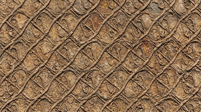 Rusty metal grate texture with a woven pattern, close-up of weathered industrial surface