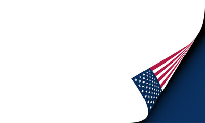 American flag with page curl effect on transparent background. © Aamir Gfx