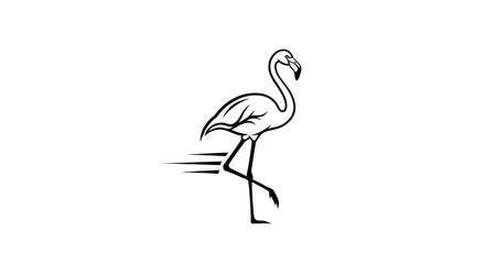 Naklejka premium flamingo line art on white background bird
