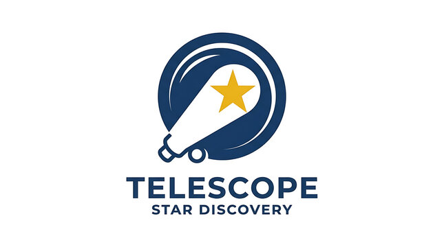 Celestial Telescope Star Discovery Logo Icon Design