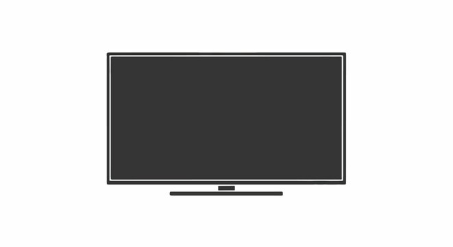 A flat-screen television display with a simple stand and a blank screen