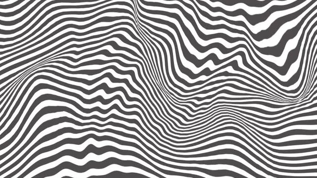 Abstract organic wavy line stripe pattern animation background with flowing curved motion. Seamless fluid wave loop. Dynamic geometric texture backdrop for digital visual design