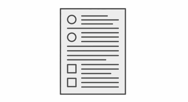 A document with text, bullet points, and checkboxes