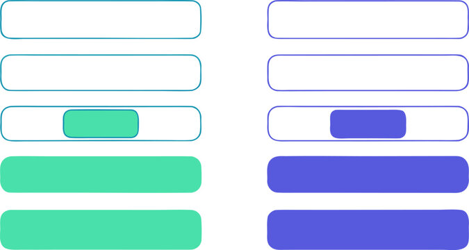 Minimal modern U I button set in flat with primary secondary and hover states flat UI buttons