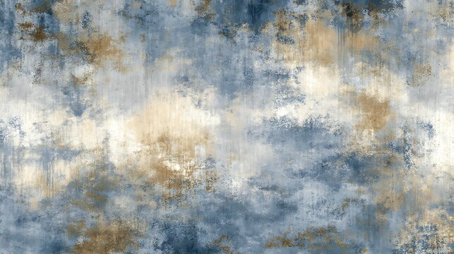 Abstract painterly textured background with blue and gold smudges abstract background artistic brushwork