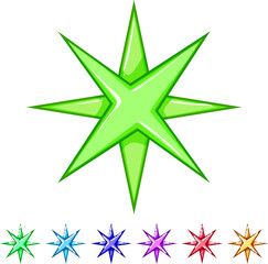 Obraz premium black star cartoon. symbol element, object shine, sparkle light black star sign colorful illustration