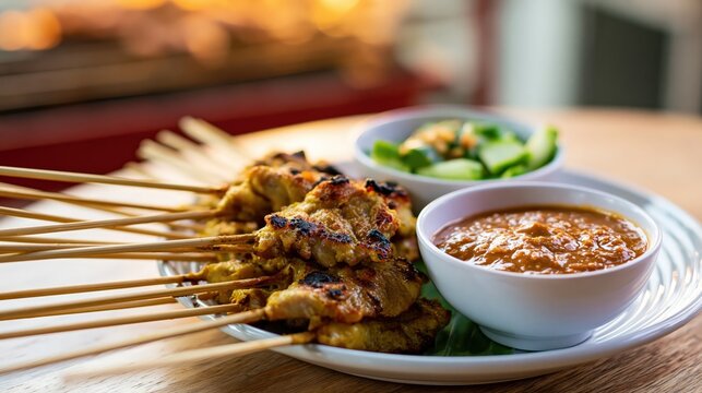 Thai moo satay, grilled pork satay