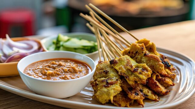 Thai moo satay, grilled pork satay