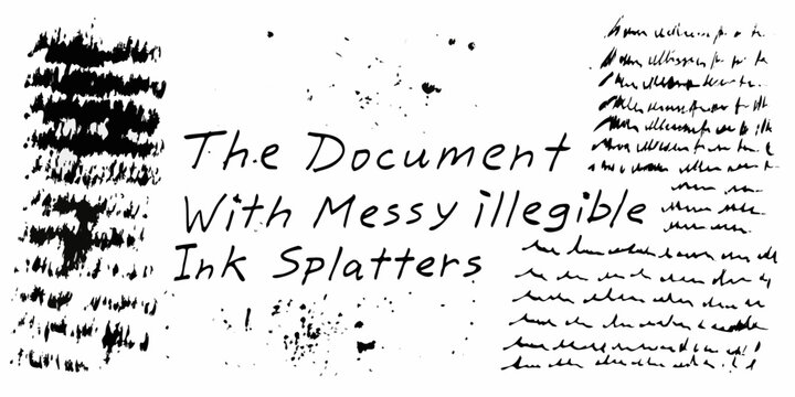 handwritten notes with messy ink splatters on white background writing scribbles grunge