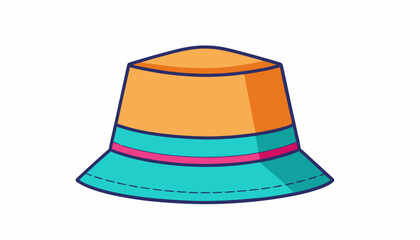 Fototapeta premium Colorful Bucket Sun Hat Accessory.