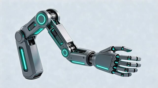 Futuristic robotic arm with glowing lights