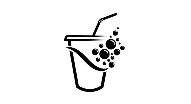 Black and white bubble tea cup.