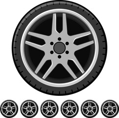 Obraz premium sport wheel car cartoon. road motor, automotive new, luxury automobile sport wheel car sign colorful illustration