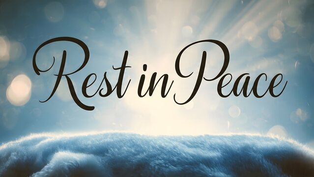 Rest in Peace Text Over Snowy Horizon