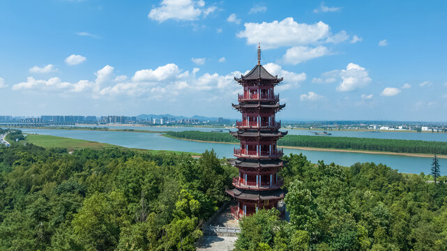 Tongguanyao Pagoda in Changsha, Wangcheng - Ancient Tower Over River