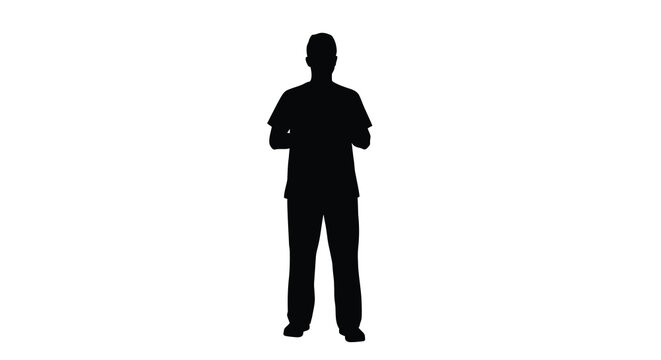human silhouette standing on white background figure
