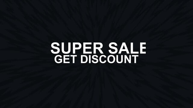 Super Sale animation background for business promotion or discount