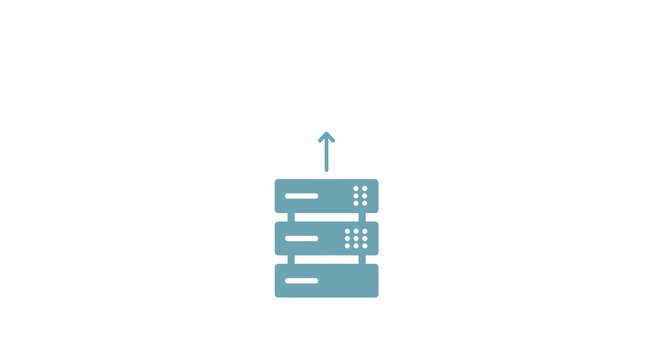 server stack with cloud flat icon data
