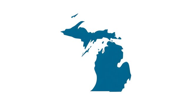 Blue Abstract Michigan Map Shape