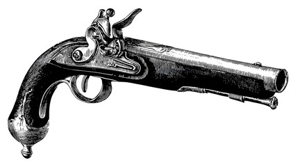 Obraz premium Old Revolver Pistol Close Up Antique Handgun