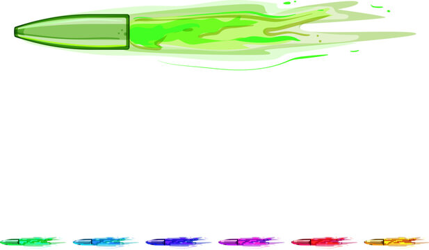 flash bullet flying cartoon. silver shot, action black, dust broken flash bullet flying sign colorful illustration