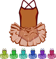 dance ballerina dress cartoon. costume elegance, grace stage, classical pointe dance ballerina dress sign colorful illustration © PikePicture