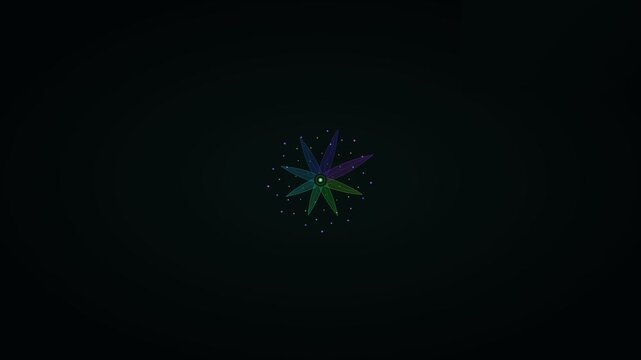 Organic Digital Bloom Fibonacci Nature Circuit Flower Motion Background 4K