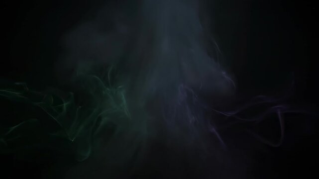 Eerie abstract motion graphics of ghostly swirling smoke and spectral energy against a dark, mysterious Halloween backdrop dynamic, backdrop, vortex