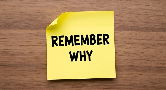 Remember Why Motivation Reminder Concept Encouraging Purpose Driven Goals Focus Persistence and Personal Growth