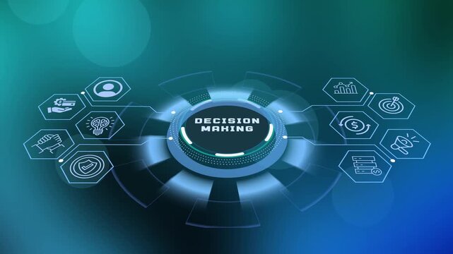 Conceptual digital dashboard illustration focusing on data-driven decision making and corporate strategy execution.