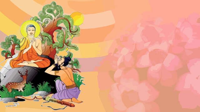 Poson Festival Illustration Background