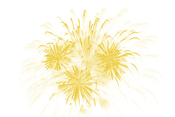 Obraz premium Golden fireworks burst transparent as transparent object