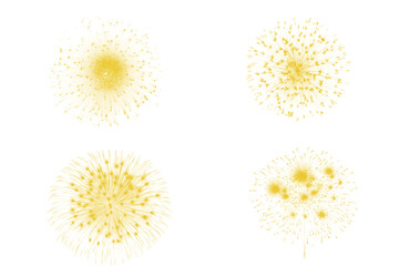 Obraz premium Golden fireworks cluster transparent as transparent PNG