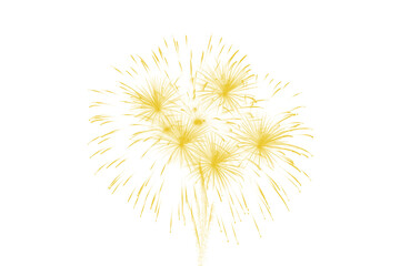 Obraz premium Large golden firework burst transparent as cut out PNG