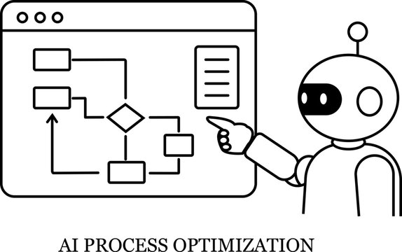 AI Process Optimization and Automation Line Illustration