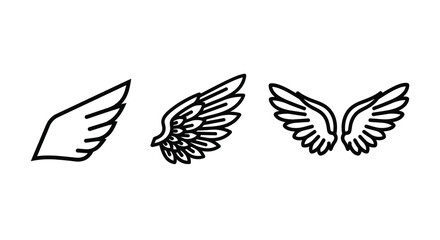 Obraz premium wing icons in black line style icon