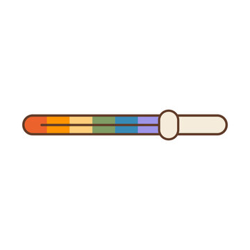 Retro computer slider bar with rainbow pride flag track. Vintage style user interface scrollbar volume control button vector illustration isolated on white background